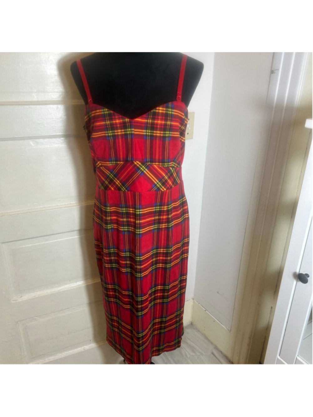 Women's Torrid x Betsey Johnson Plaid Midi Dress, Size 12, Grunge Streetwear - Picture 1 of 9